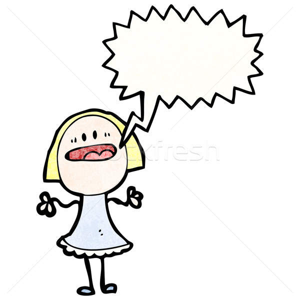 cartoon blond woman talking loudly Stock photo © lineartestpilot