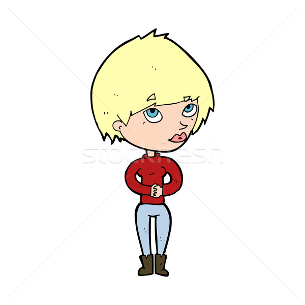 cartoon woman considering Stock photo © lineartestpilot