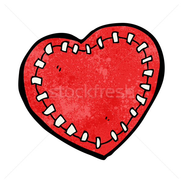 cartoon stitched heart Stock photo © lineartestpilot