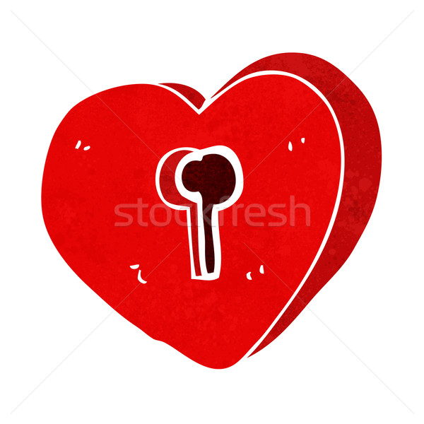 Cartoon hart sleutelgat hand ontwerp kunst Stockfoto © lineartestpilot
