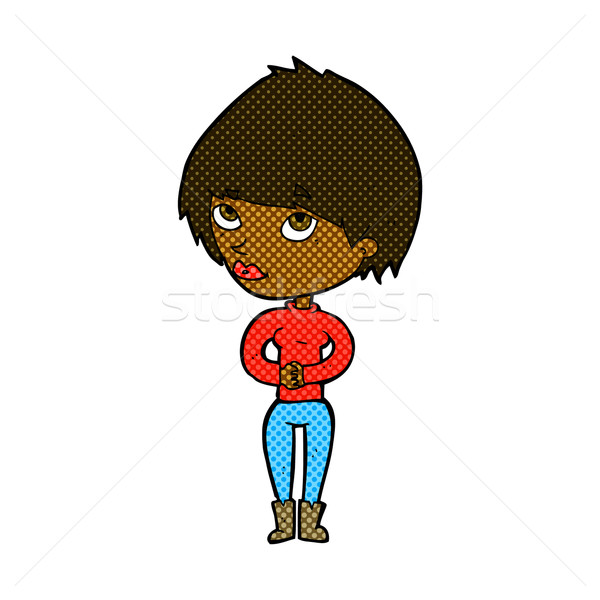 comic cartoon woman considering Stock photo © lineartestpilot