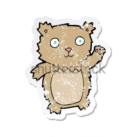 comic cartoon shy teddy bear Stock photo © lineartestpilot