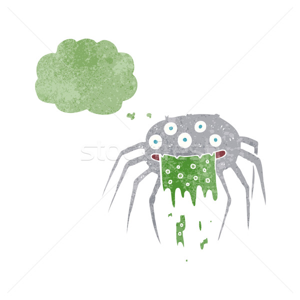 cartoon gross halloween spider with thought bubble Stock photo © lineartestpilot