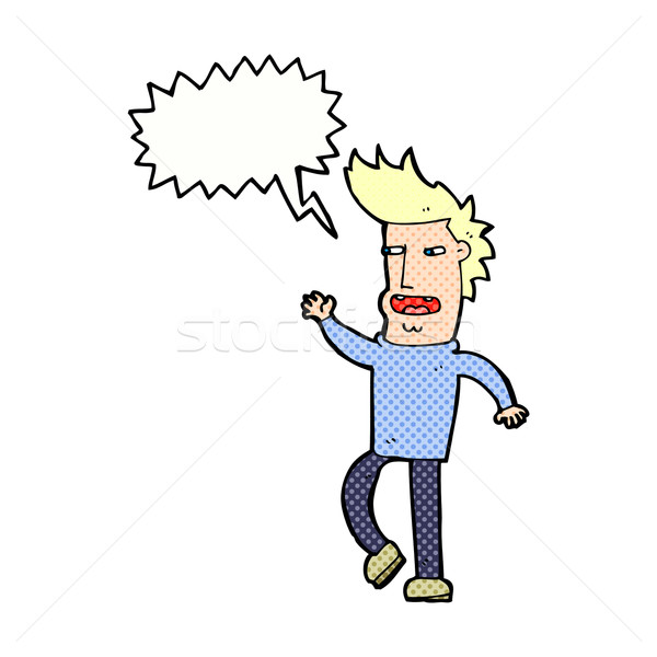 cartoon loudmouth man with speech bubble Stock photo © lineartestpilot