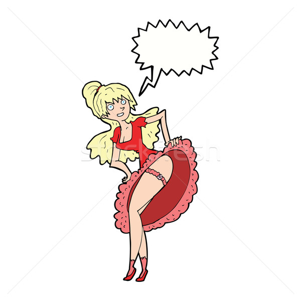 Desenho animado flamenco dançarina balão de fala mulher mão Foto stock © lineartestpilot