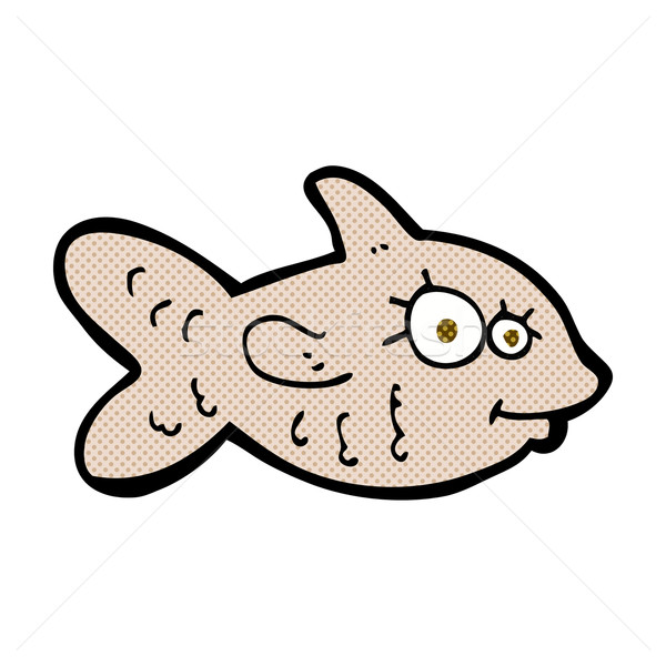 Cômico desenho animado feliz peixe-dourado retro Foto stock © lineartestpilot