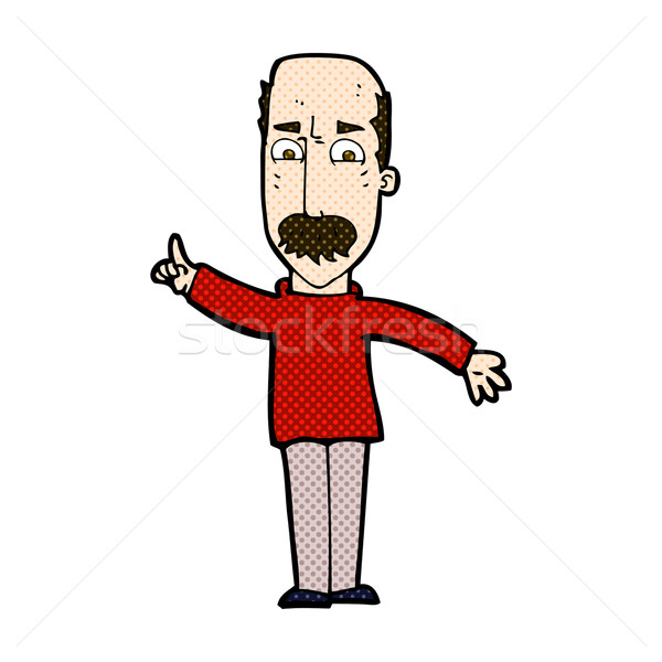комического Cartoon человека корма предупреждение ретро Сток-фото © lineartestpilot