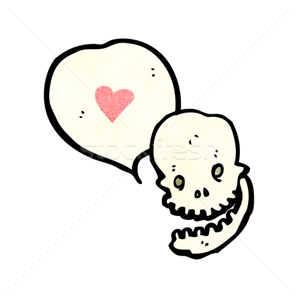 Сток-фото: Cartoon · череп · любви · сердце · говорить