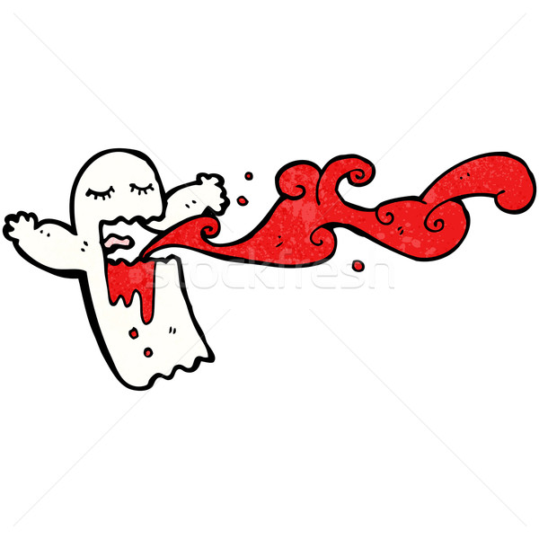 кровавый Ghost Cartoon ретро рисунок Cute Сток-фото © lineartestpilot