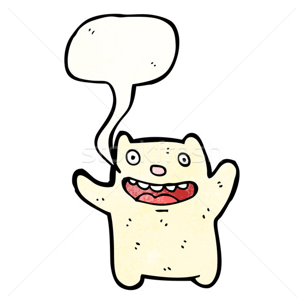Funny Eisbär Sprechblase Retro tragen Zeichnung Stock foto © lineartestpilot