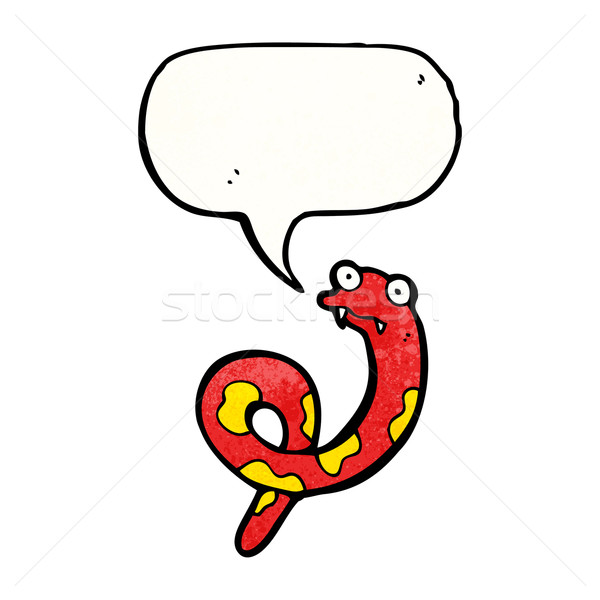 Karikatur Schlange Sprechblase Retro Zeichnung cute Stock foto © lineartestpilot