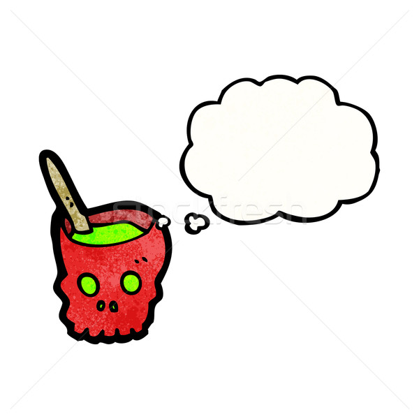 cartoon spooky skull bowl Stock photo © lineartestpilot