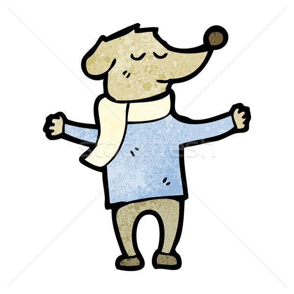 Desen animat câine haine artă retro desen Imagine de stoc © lineartestpilot