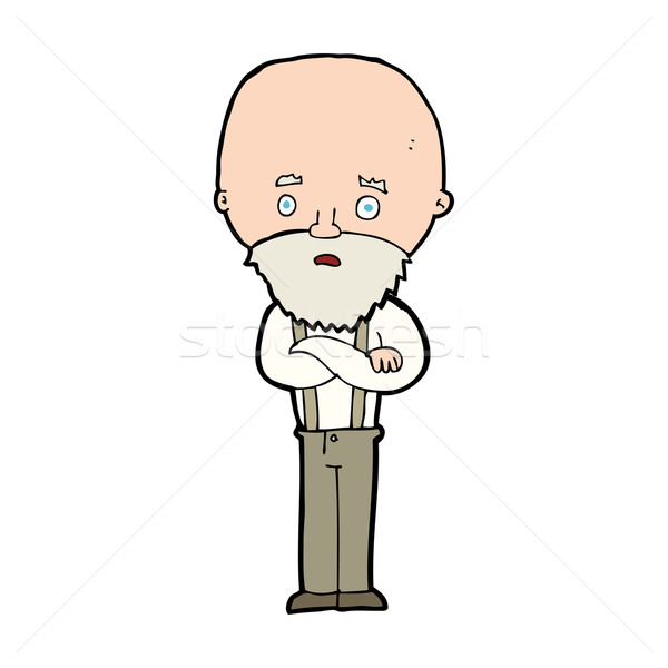 cartoon worried old man Stock photo © lineartestpilot