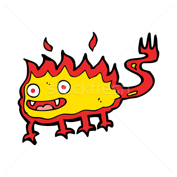 Cartoon peu feu démon main design [[stock_photo]] © lineartestpilot