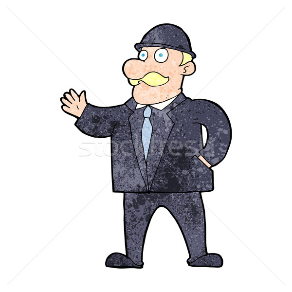Karikatur Geschäftsmann Melone Geschäftsmann Business Hand Stock foto © lineartestpilot