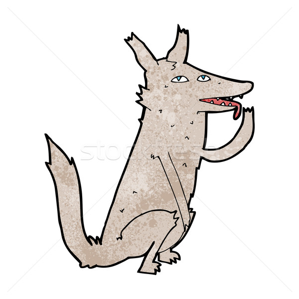 Karikatur Wolf paw Hand Design crazy Stock foto © lineartestpilot