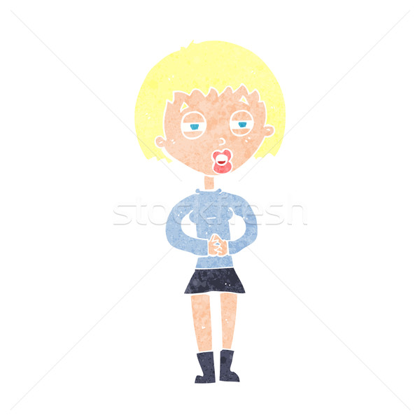 Stock photo: cartoon suspicious girl