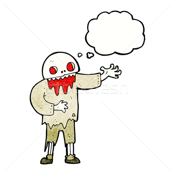 Karikatur Zombie Gedankenblase Hand Design Stock foto © lineartestpilot