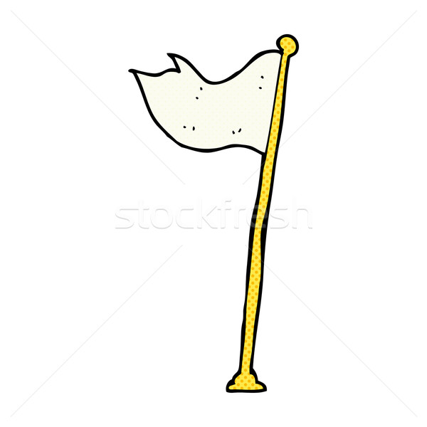 Képregény rajz zászló pólus retro képregény Stock fotó © lineartestpilot