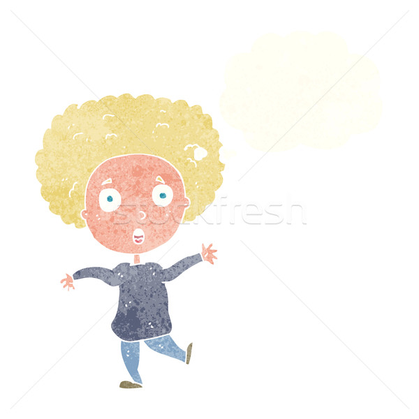 cartoon startled person with thought bubble Stock photo © lineartestpilot