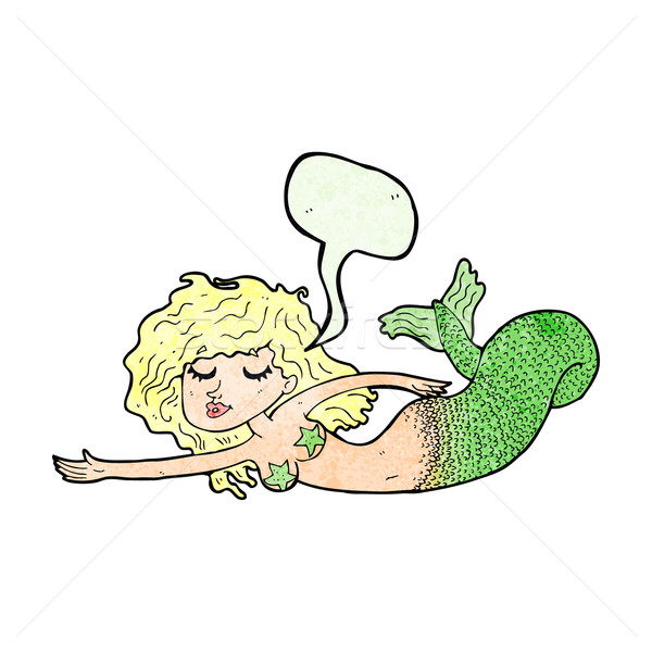 Desen animat sirena bule de vorbire mână proiect artă Imagine de stoc © lineartestpilot