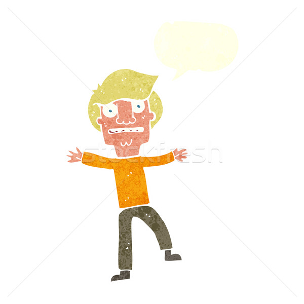 cartoon boy panicking with speech bubble Stock photo © lineartestpilot