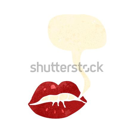 cartoon lips with speech bubble Stock photo © lineartestpilot