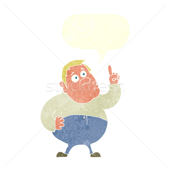 cartoon man asking question with speech bubble Stock photo © lineartestpilot