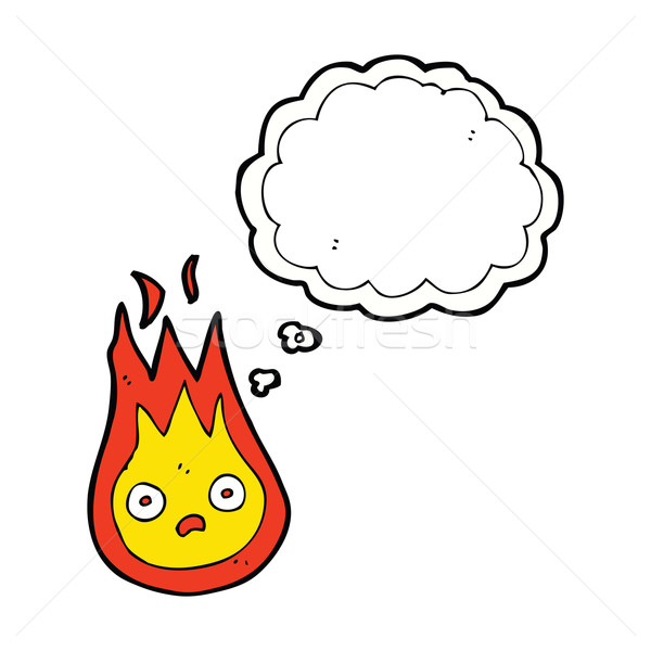 cartoon friendly fireball with thought bubble Stock photo © lineartestpilot