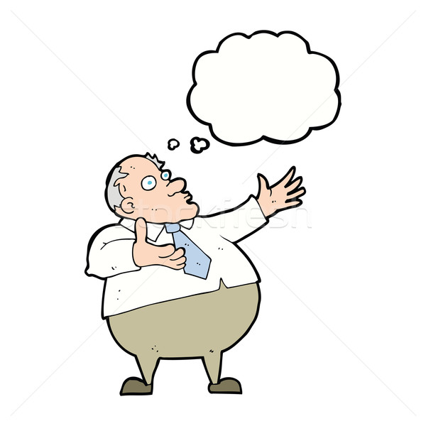 cartoon exasperated middle aged man with thought bubble Stock photo © lineartestpilot