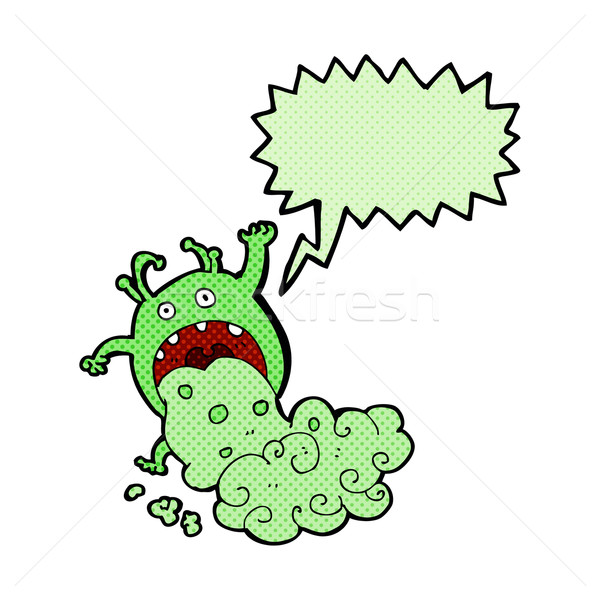 cartoon gross monster being sick with speech bubble Stock photo © lineartestpilot