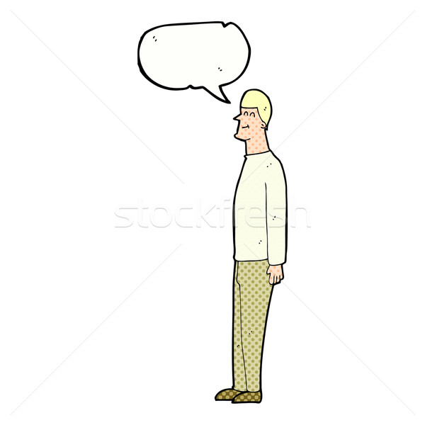 Stock photo: cartoon tall man with speech bubble