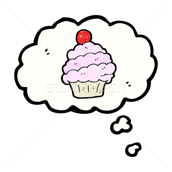 cartoon cupcake in thought bubble symbol Stock photo © lineartestpilot