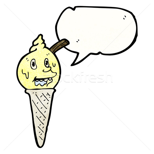 Rajz olvad fagylalttölcsér retro rajz krém Stock fotó © lineartestpilot