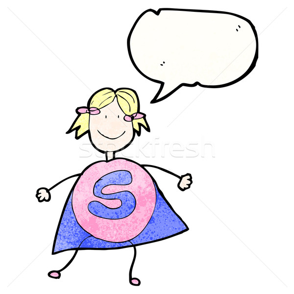 child's drawing of a superhero girl Stock photo © lineartestpilot