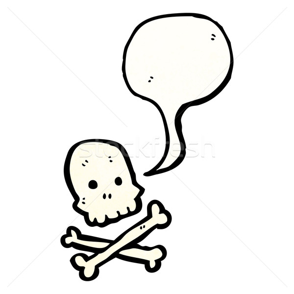 skull and crossbones with speech bubble Stock photo © lineartestpilot
