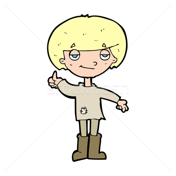 Desenho animado menino pobre roupa símbolo Foto stock © lineartestpilot