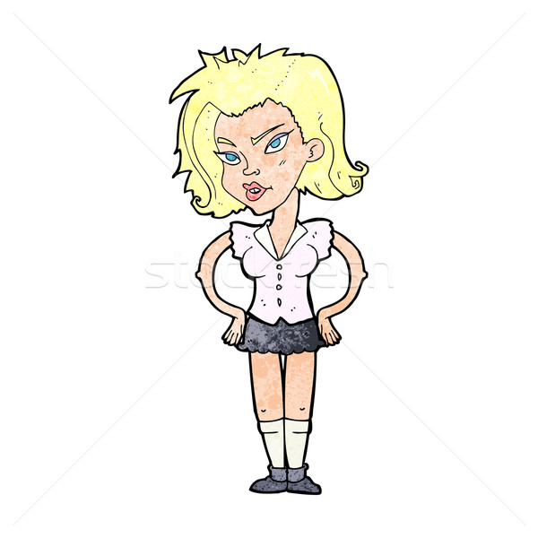 Cartoon femme mains hanches main design [[stock_photo]] © lineartestpilot