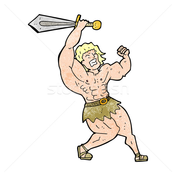 cartoon barbarian hero Stock photo © lineartestpilot