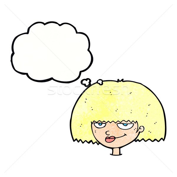 cartoon mean female face with thought bubble Stock photo © lineartestpilot
