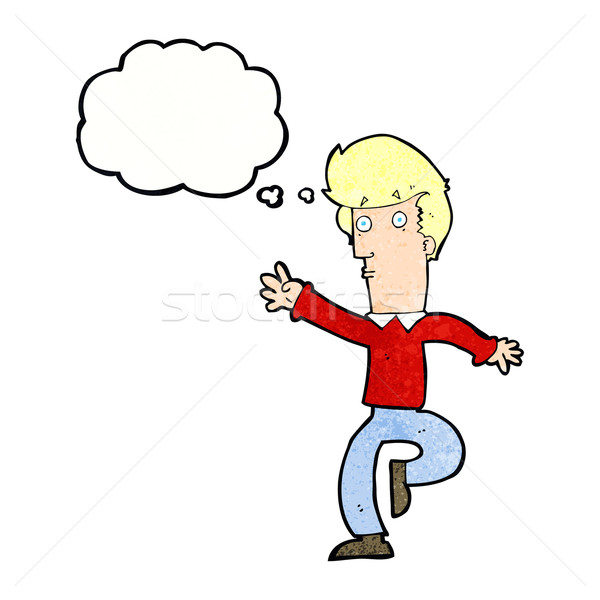cartoon rushing man with thought bubble Stock photo © lineartestpilot
