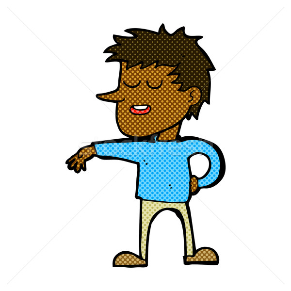 comic cartoon man making dismissive gesture Stock photo © lineartestpilot
