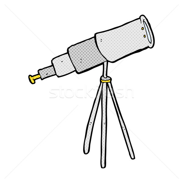 Fumetto cartoon telescopio retro stile Foto d'archivio © lineartestpilot