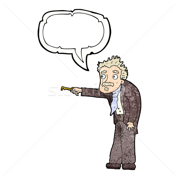 Karikatur Mann Schlüssel Entriegeln Sprechblase Hand Stock foto © lineartestpilot