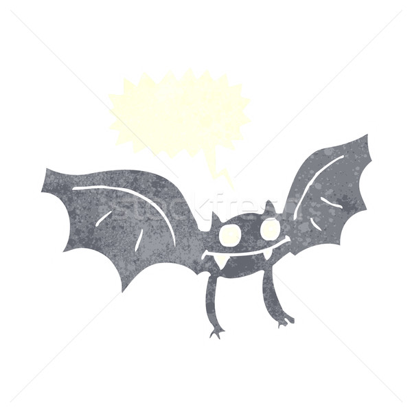cartoon vampire bat with speech bubble Stock photo © lineartestpilot