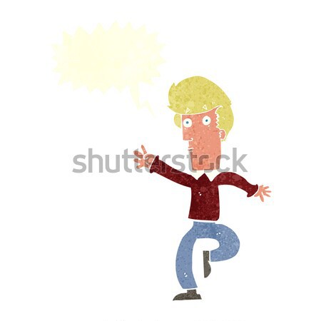 cartoon rushing man with speech bubble Stock photo © lineartestpilot