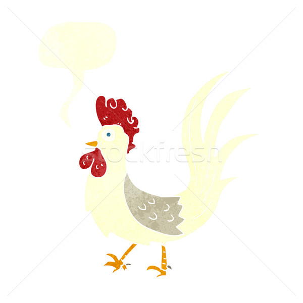 cartoon cockerel with speech bubble Stock photo © lineartestpilot