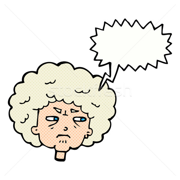 Cartoon горький старуху речи пузырь женщину стороны Сток-фото © lineartestpilot