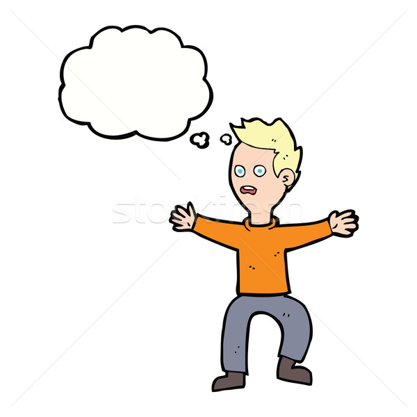 cartoon man panicking with speech bubble Stock photo © lineartestpilot